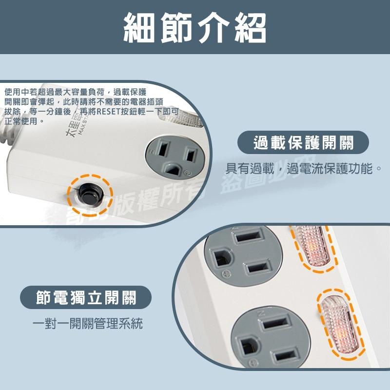 【台灣製造 速充寶USB延長線3P 】USB延長線 延長線 電腦延長線 安全延長線 多孔延長線 獨立開關 3孔 6尺-細節圖6