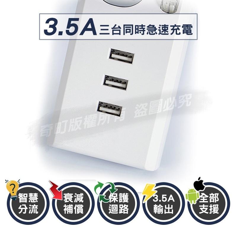 【台灣製造 速充寶USB延長線3P 】USB延長線 延長線 電腦延長線 安全延長線 多孔延長線 獨立開關 3孔 6尺-細節圖8