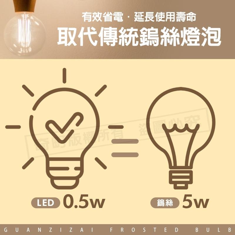 【LED磨砂燈泡 節能省電】燈泡 LED燈泡 白光 黃光 燈球 省電燈泡 節能燈泡 0.5W 太星電工-細節圖5