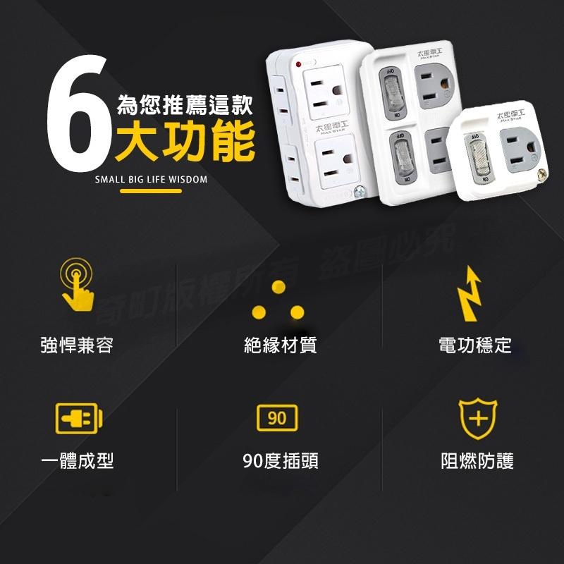 【台灣製造 太星分接式插座 】壁插 插座 分接插座 充電插頭 防火插座  分接器 插座擴充 USB插座-細節圖3