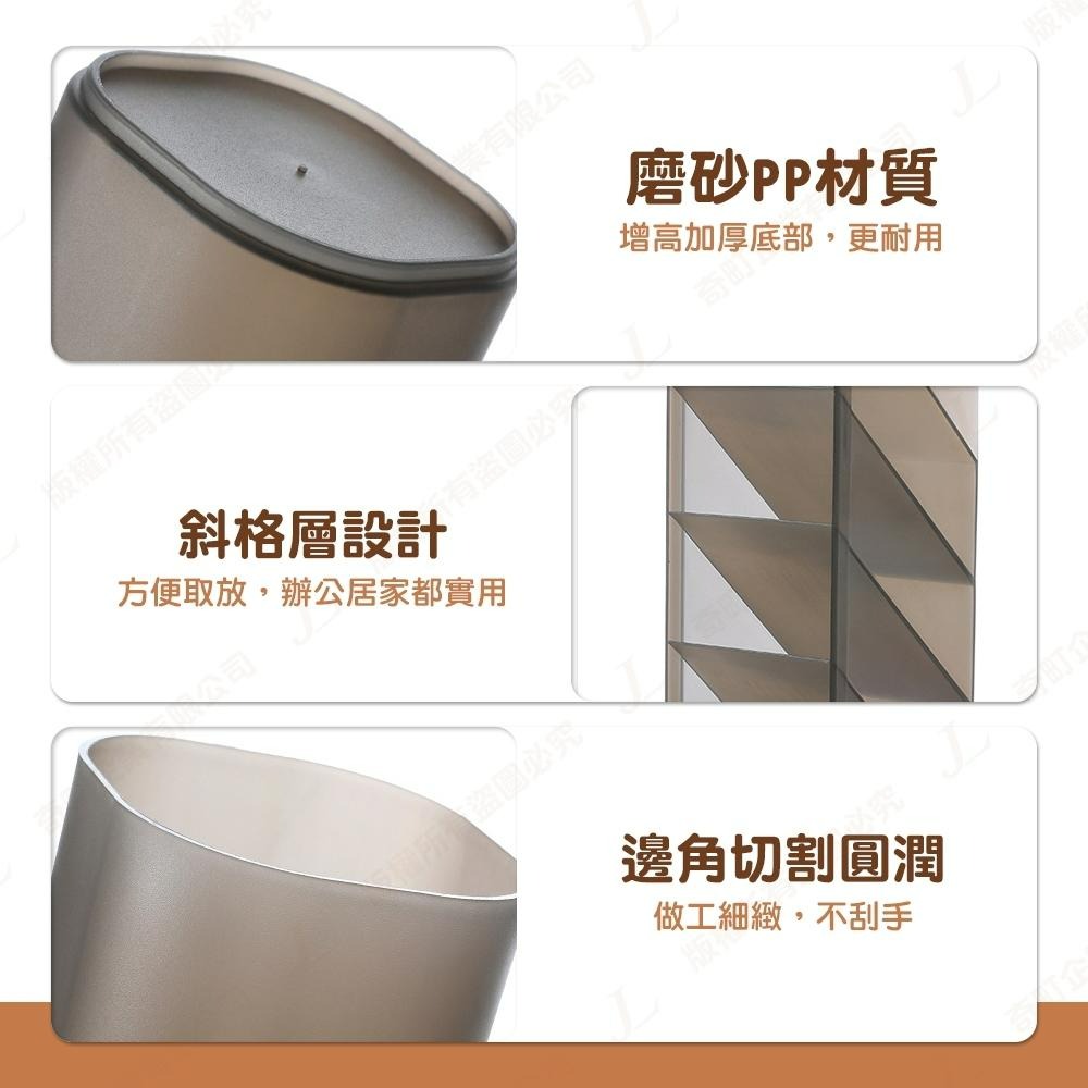 【快速出貨】筆筒 斜插筆筒  文具收納 化妝品收納 桌面收納盒 斜插式 磨砂透明收納盒 收納筒 直立筆筒 筆盒-細節圖8