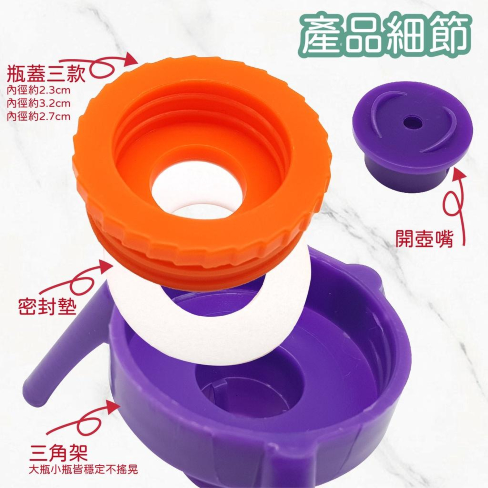 【快速出貨 3入組】倒立式瓶蓋架 防漏瓶蓋 三角瓶蓋架 瓶蓋 沐浴瓶 洗碗精 洗手乳 洗髮精-細節圖5