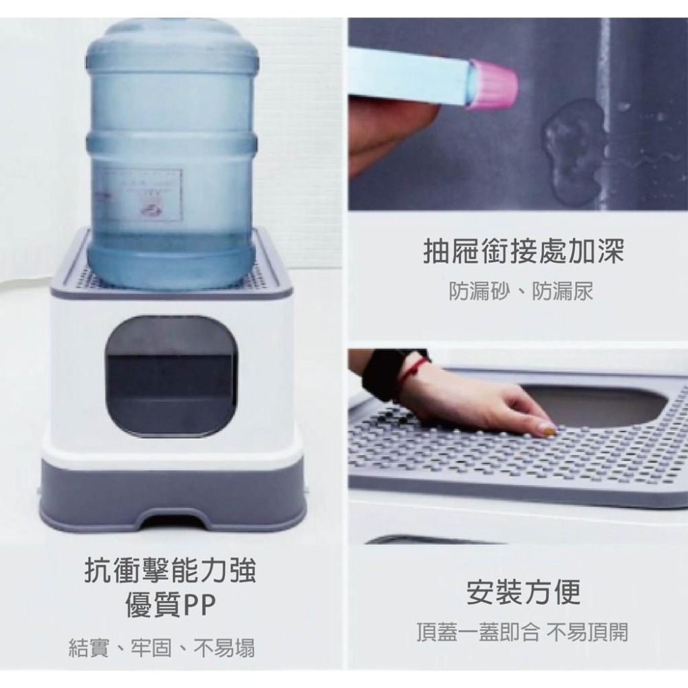 【現貨 歐咪抽屜式貓砂盆】貓砂盆 雙門貓砂盆 抽屜式貓砂盆 JL精品工坊-細節圖7