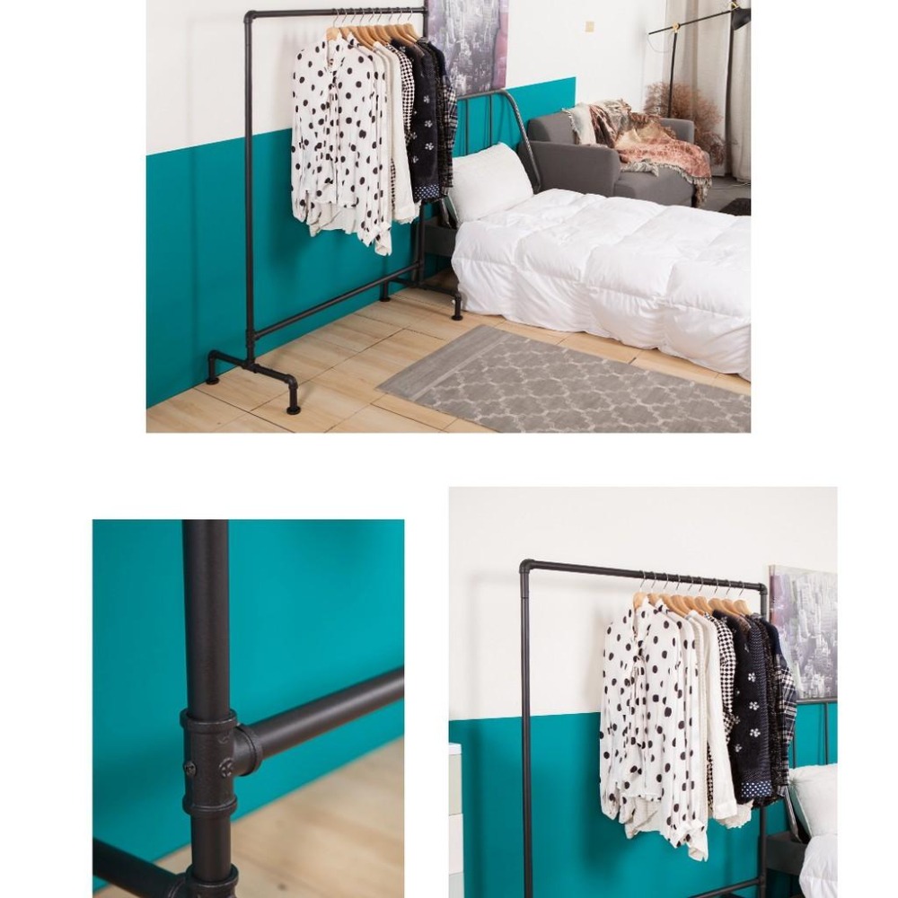 【鉄藝水管單桿衣架】水管衣架 衣架 掛衣架 工業衣架 活動衣架 JL精品工坊-細節圖2