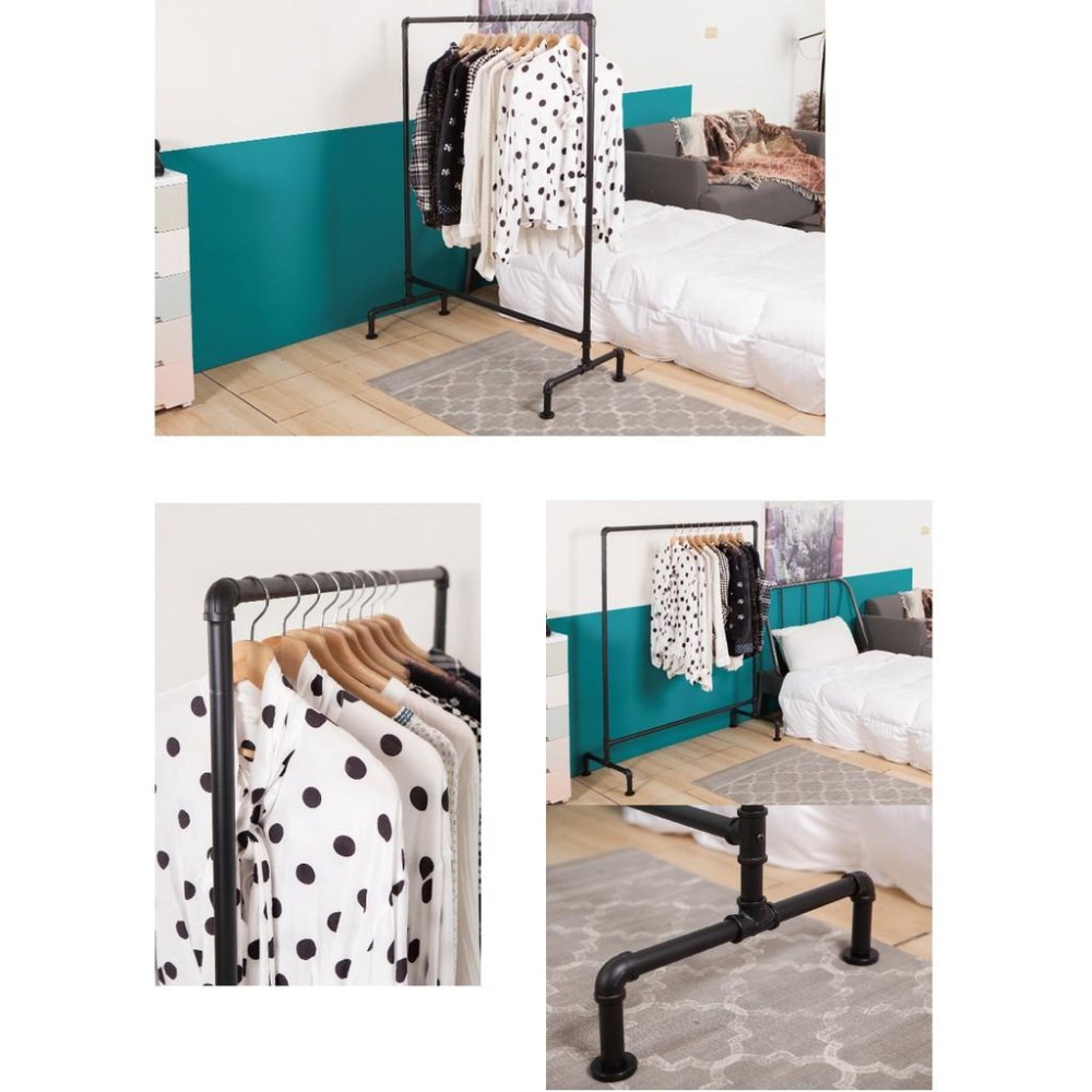 【鉄藝水管單桿衣架】水管衣架 衣架 掛衣架 工業衣架 活動衣架 JL精品工坊-細節圖7