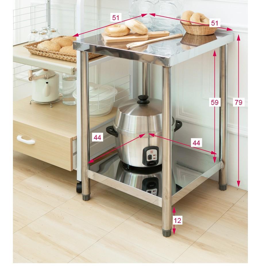【不鏽鋼雙層置物架51x51公分】不鏽鋼置物架 置物架 廚房收納架 流理台 工作台 電器架 收納層架-細節圖5