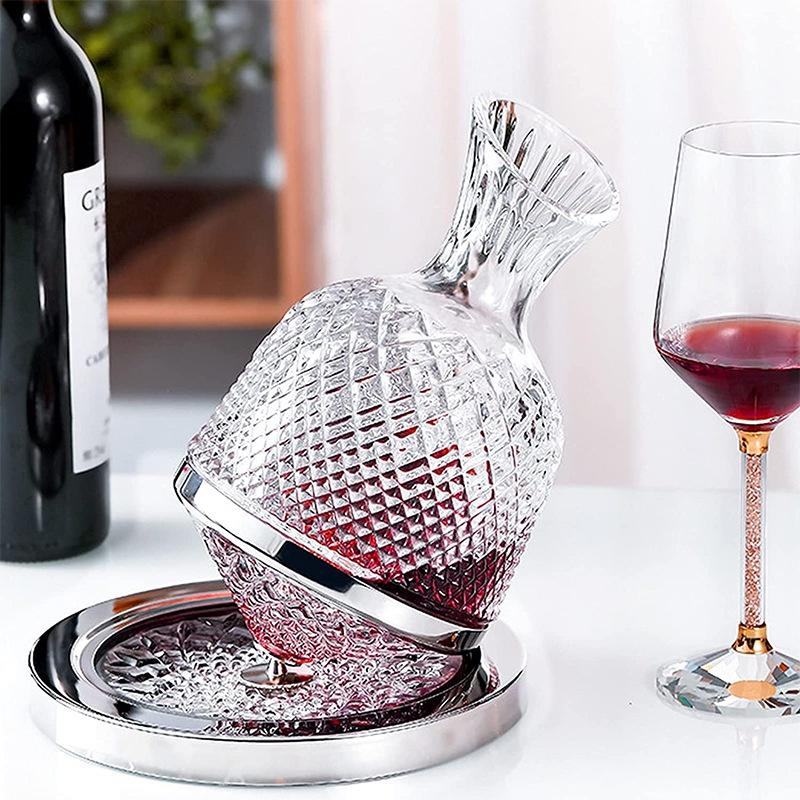 冷切工藝 陀螺旋轉醒酒器 旋轉醒酒 紅酒醒酒器 不倒翁陀螺旋轉醒酒壺 創意玻璃壺 葡萄酒倒酒器 威士忌倒酒器-細節圖5