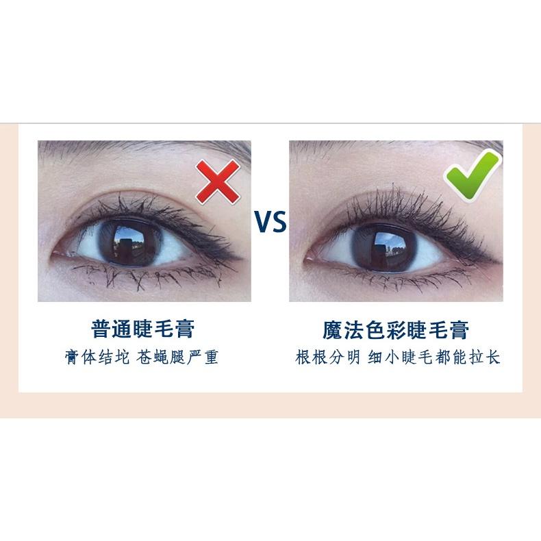 現貨 網紅推薦 魔法色彩睫毛膏 一組兩支纖長款+捲翹款 防水防汗 刷一刷纖長濃密 濃密防水持久不暈染 纖長卷翹濃密睫毛膏-細節圖8