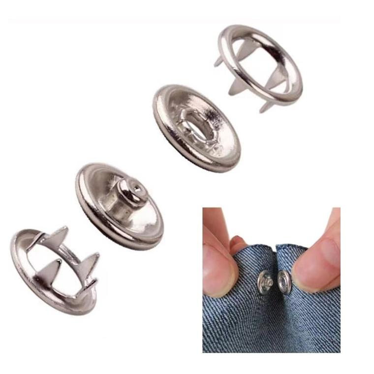 扣子DIY組 150套組 免縫不銹鋼五爪扣 五爪扣安裝工具 不銹鋼暗扣 嬰兒寶寶服鈕扣修復 免縫隱形包屁衣鈕扣 防走光-細節圖4