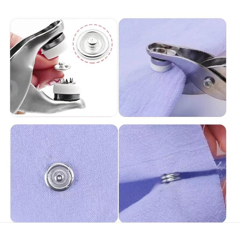 扣子DIY組 150套組 免縫不銹鋼五爪扣 五爪扣安裝工具 不銹鋼暗扣 嬰兒寶寶服鈕扣修復 免縫隱形包屁衣鈕扣 防走光-細節圖6