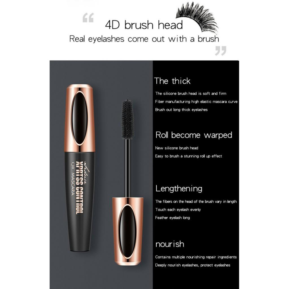 現貨 下單再送眼線筆 QIC魔力豐盈睫毛膏 4D真絲纖維睫毛膏 濃密睫毛膏 4D睫毛膏 防水睫毛膏 濃密捲翹纖長不暈染-細節圖4