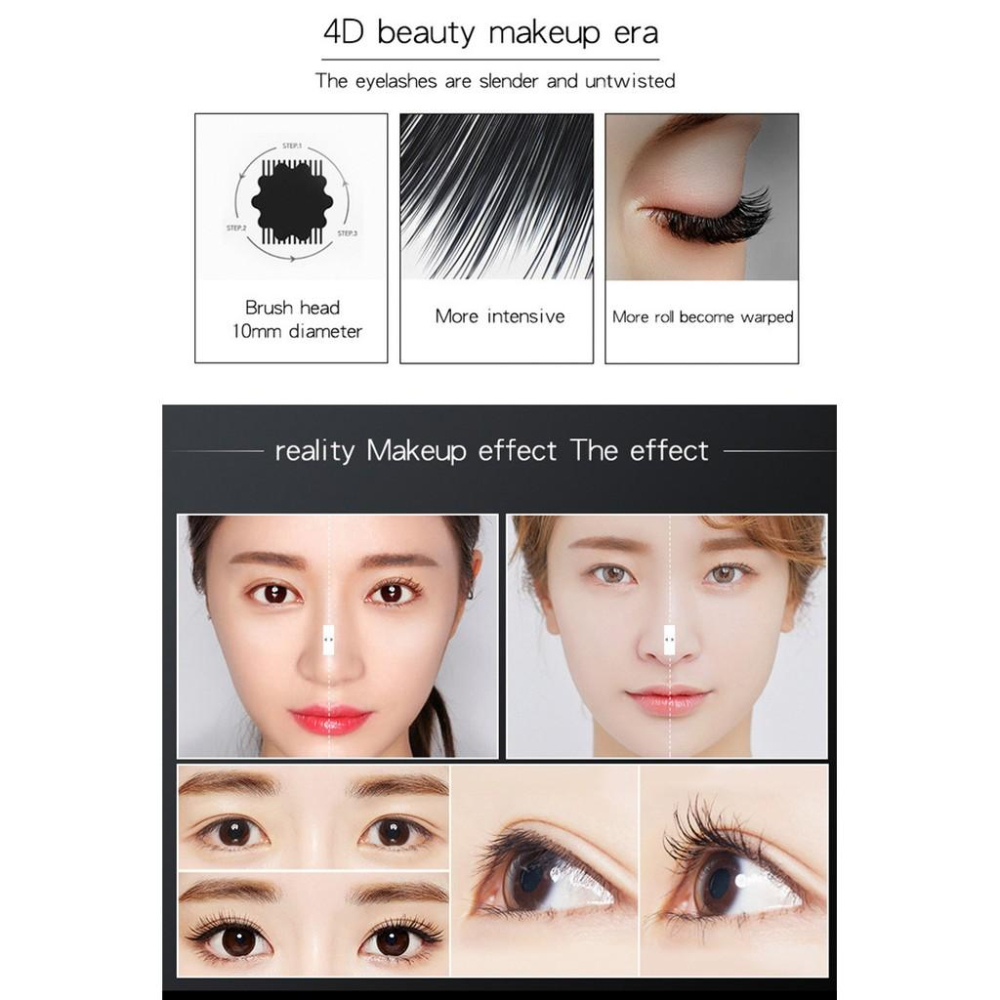 現貨 下單再送眼線筆 QIC魔力豐盈睫毛膏 4D真絲纖維睫毛膏 濃密睫毛膏 4D睫毛膏 防水睫毛膏 濃密捲翹纖長不暈染-細節圖9
