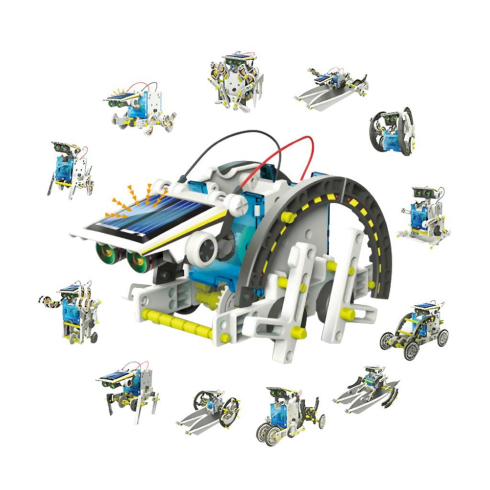 13合1太陽能拼裝玩具 DIY環保 科教益智 diy自裝 太陽能汽車 太陽能機器人 模型益智啟蒙玩具 太陽能供電-細節圖2
