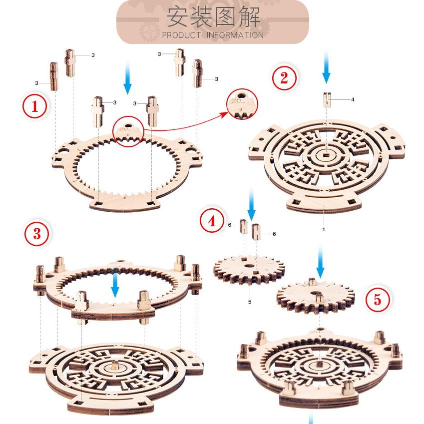 就愛DIY 木製萬年曆 木製機械 3D立體拼圖 拼板萬年曆 工藝品 禮物 機械傳動 創意禮物 交換禮物 聖誕禮物-細節圖8