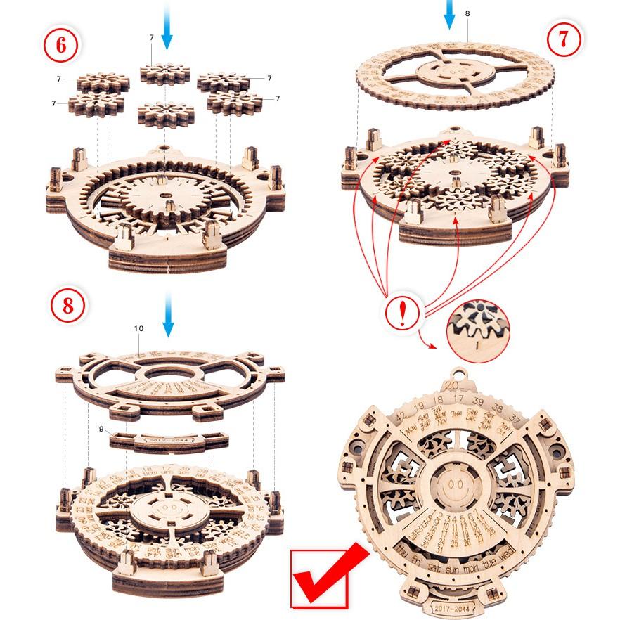 就愛DIY 木製萬年曆 木製機械 3D立體拼圖 拼板萬年曆 工藝品 禮物 機械傳動 創意禮物 交換禮物 聖誕禮物-細節圖9