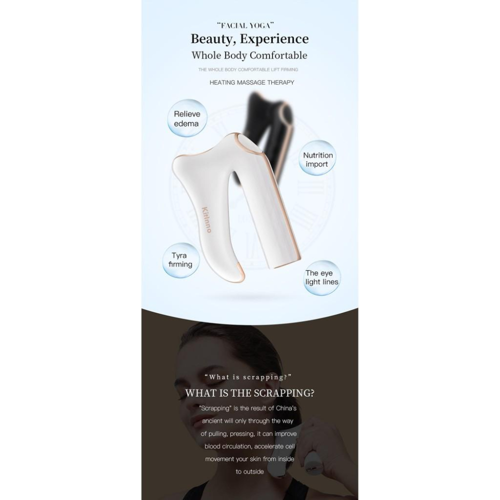 外貿新品 頸椎刮痧板 微電流42度恆溫 筋摩按摩儀 微電流刮痧板 臉部美容 頸部筋絡按摩 酸痛肌肉放松器 便攜智能按摩儀-細節圖5