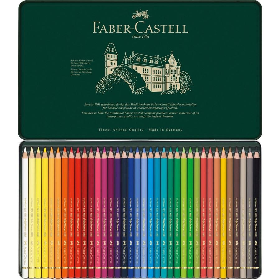 開學促銷~德國FABER-CASTELL輝柏 Artists Polychromos 專家級 綠盒 油性色鉛筆-36色-細節圖2