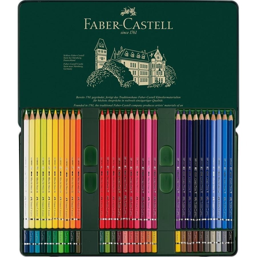 開學促銷~德國FABER-CASTELL輝柏 Artists 專家級 綠盒 水性色鉛筆-60色-細節圖2