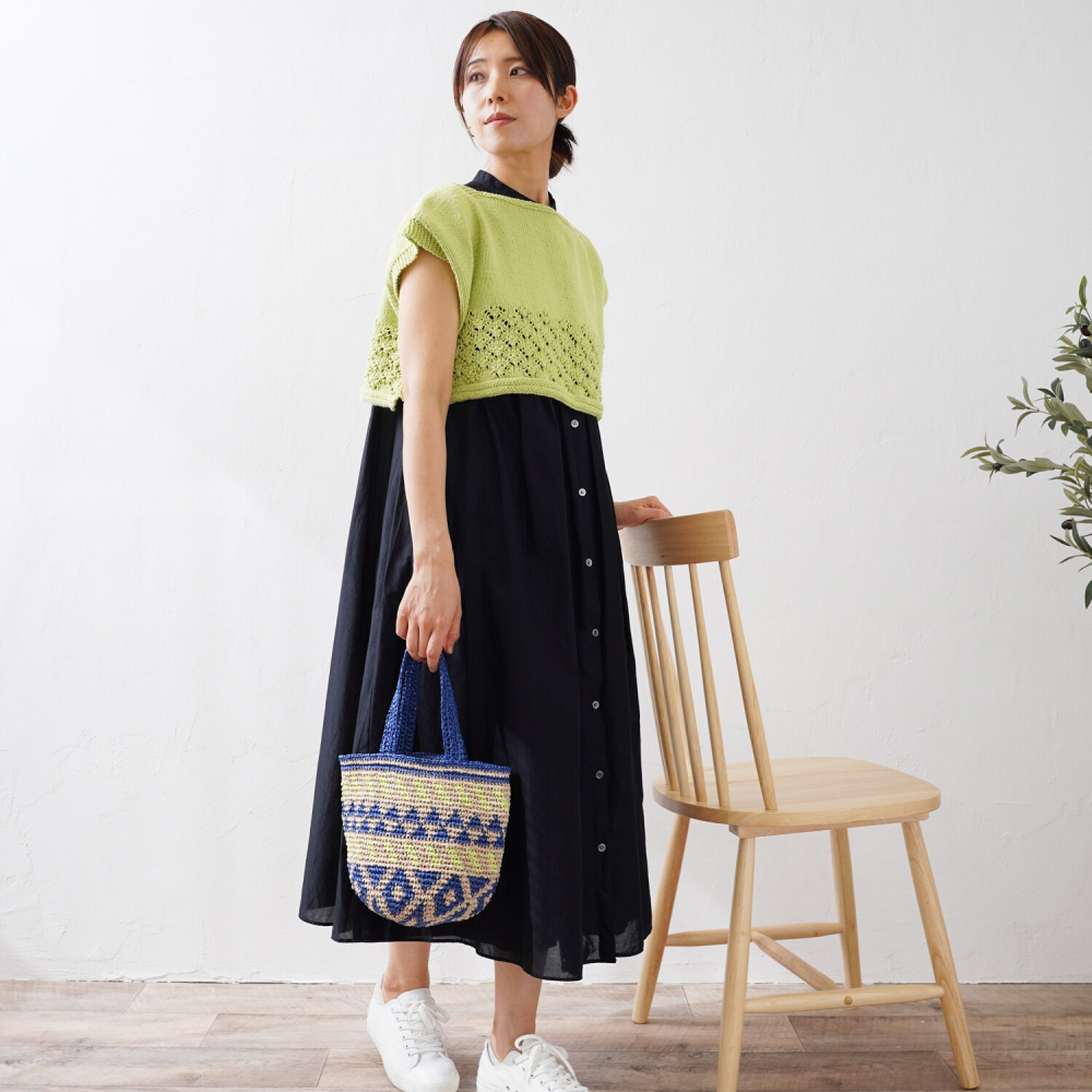 HARA WOOL  材料包幾何圖案編織袋-細節圖2
