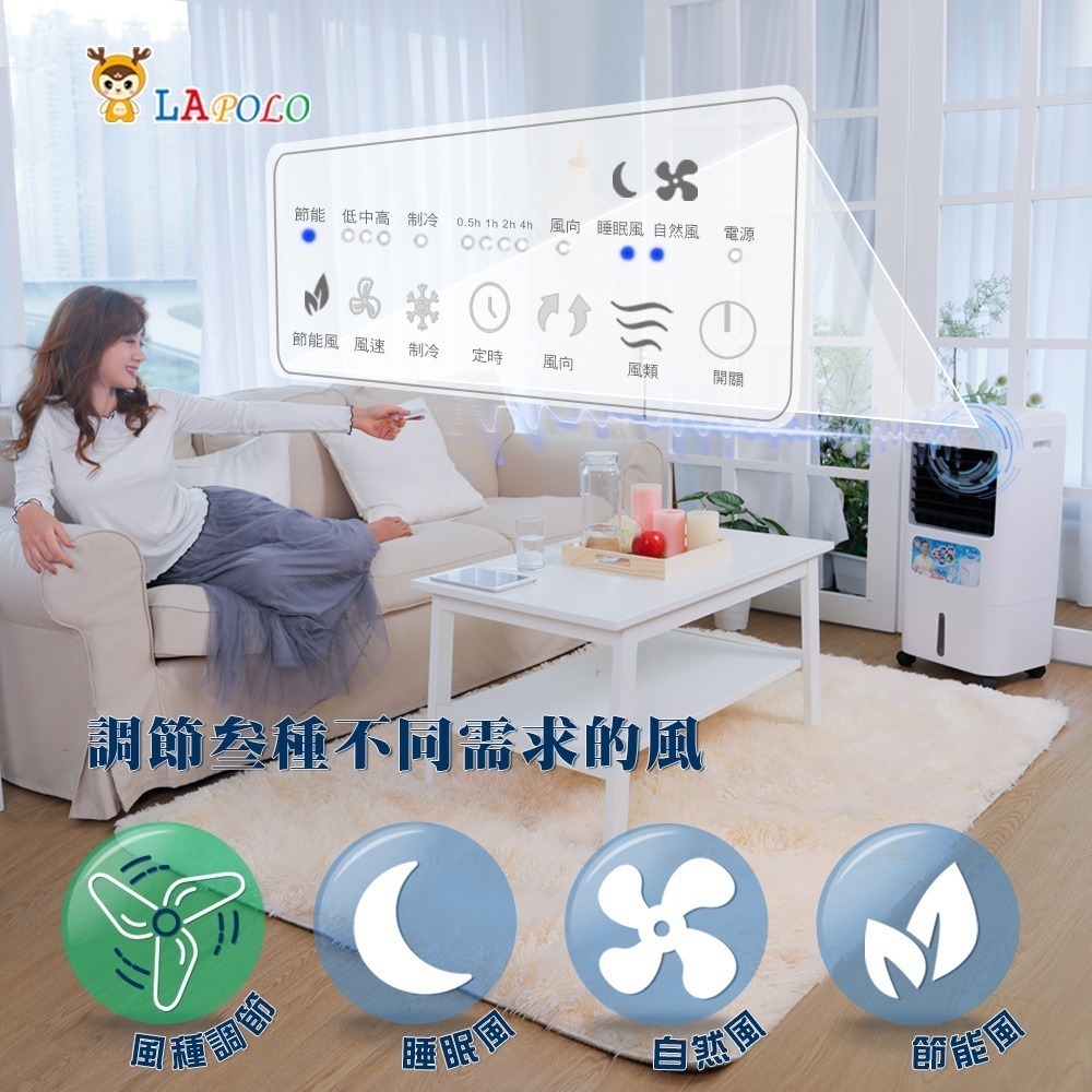 LAPOLO 20公升微電腦遙控觸控冰冷扇LA-R2065-細節圖4