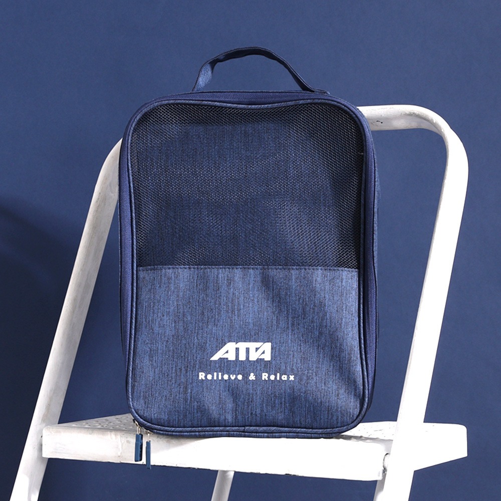 【ATTA】ATTA 手提包裝袋-藍色/健身包包/透氣網孔/耐磨耐刮/超大容量-細節圖3