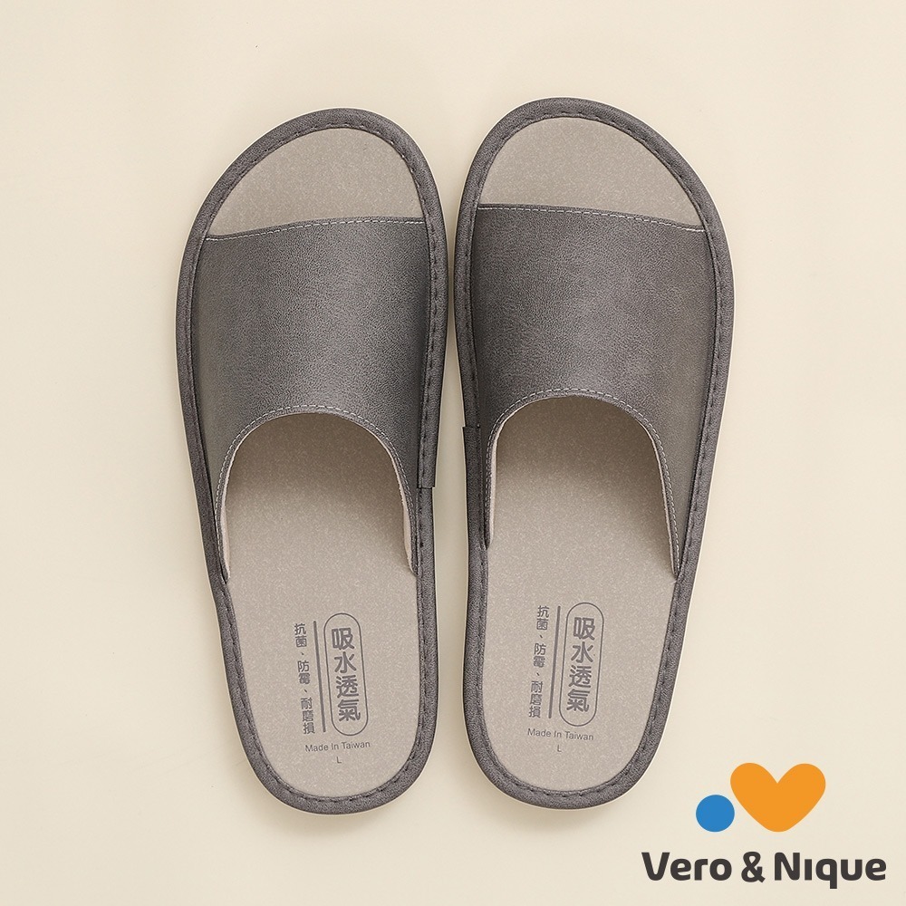 【維諾妮卡】瞬吸透氣★文青風格吸水皮料室內拖鞋(3色) 台灣製 抗菌防霉 快乾舒適 親膚皮料-細節圖6
