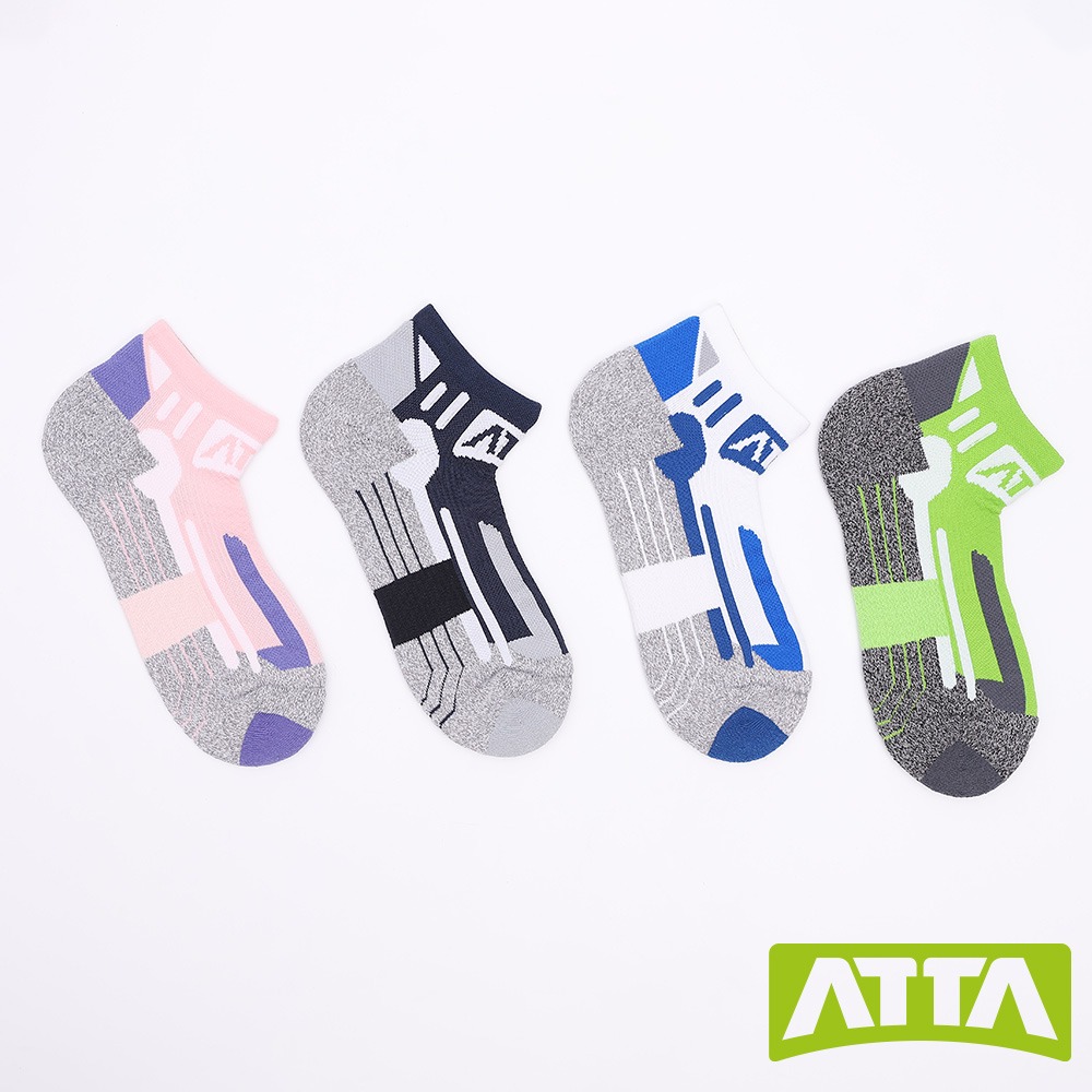 【ATTA】支撐緩衝★厚緩彈支撐襪-粉/藏青/白藍/淺綠-細節圖2