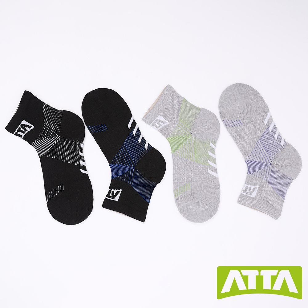 【ATTA】彈性包覆★透氣舒展足弓襪-藍/淺灰綠/淺灰/淺灰紫-細節圖2