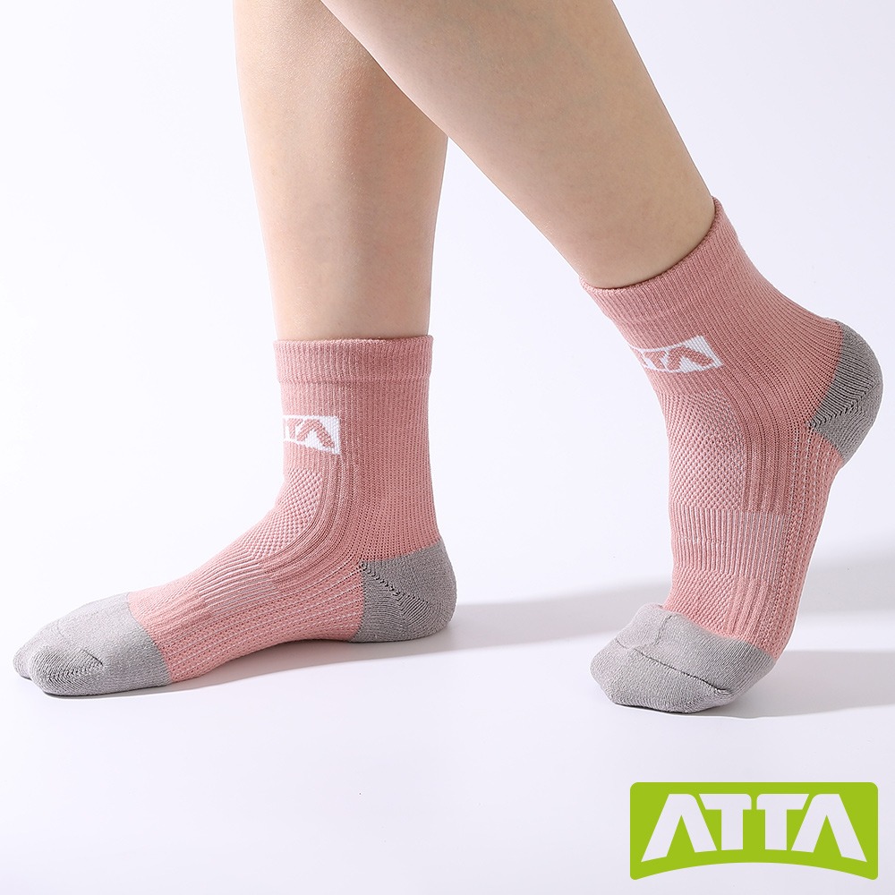 【ATTA】緩衝支撐★足弓支撐良伴襪-粉/藍/綠/灰/白/卡其-細節圖4