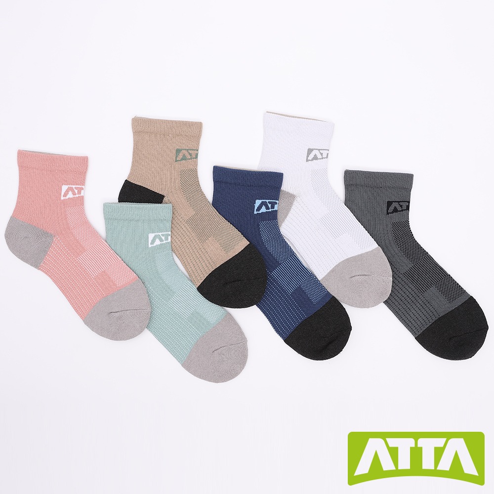 【ATTA】緩衝支撐★足弓支撐良伴襪-粉/藍/綠/灰/白/卡其-細節圖7