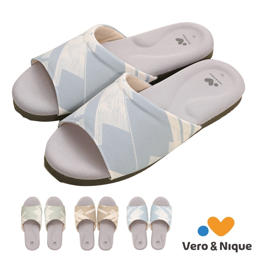 【維諾妮卡】文青幾何涼感乳膠室內拖鞋-細節圖2