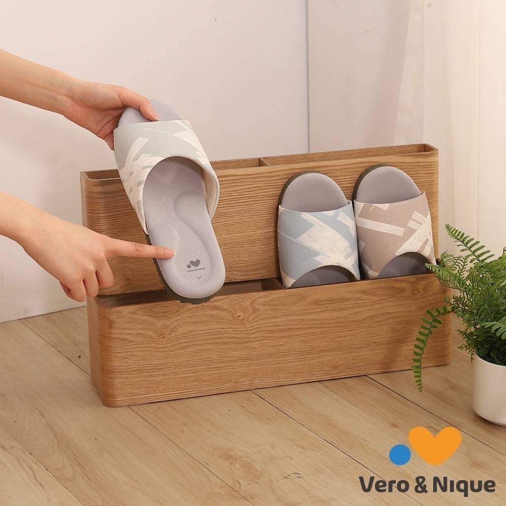 【維諾妮卡】文青幾何涼感乳膠室內拖鞋-細節圖3