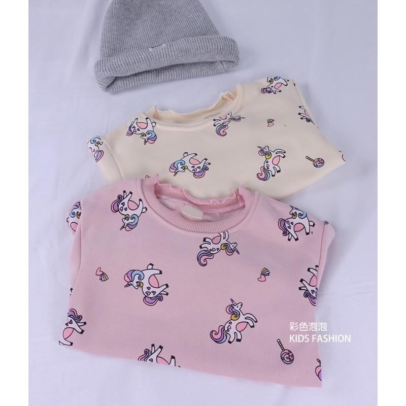 ○。° 彩色泡泡 °。○ 童裝【貨號F31495】冬。滿版彩虹小馬厚棉刷毛上衣~2色-細節圖3