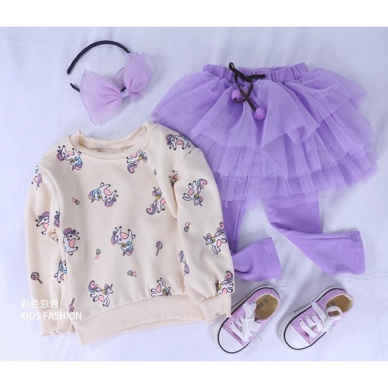 ○。° 彩色泡泡 °。○ 童裝【貨號F31495】冬。滿版彩虹小馬厚棉刷毛上衣~2色-細節圖6