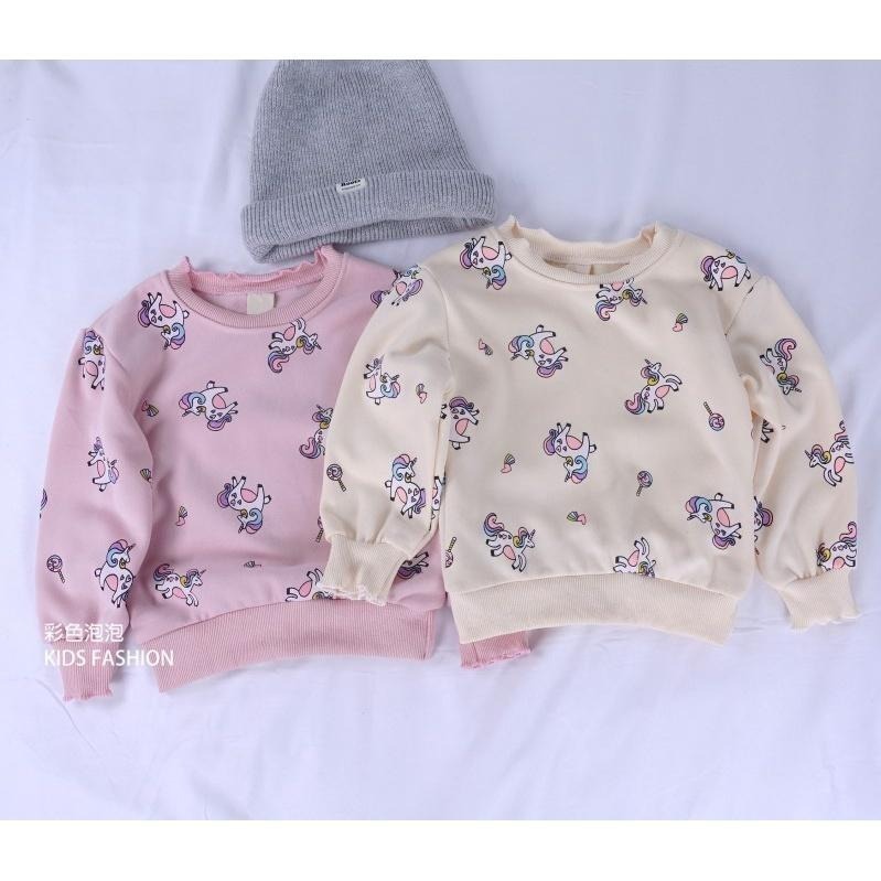 ○。° 彩色泡泡 °。○ 童裝【貨號F31495】冬。滿版彩虹小馬厚棉刷毛上衣~2色-細節圖7