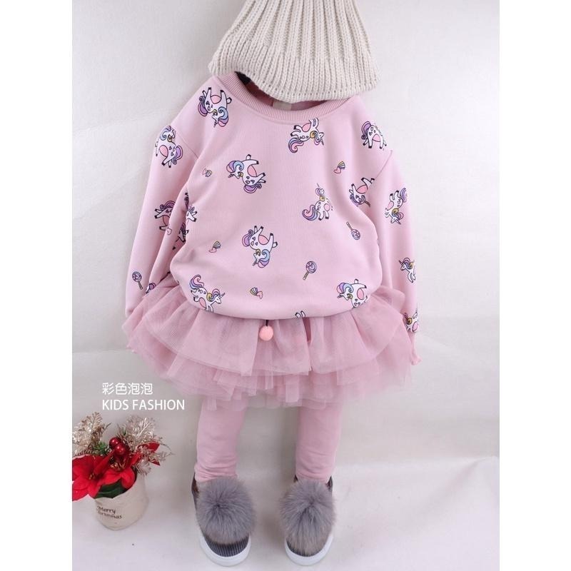 ○。° 彩色泡泡 °。○ 童裝【貨號F31495】冬。滿版彩虹小馬厚棉刷毛上衣~2色-細節圖8