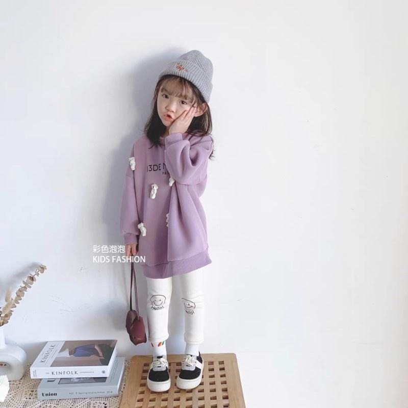 ○。° 彩色泡泡 °。○ 童裝【貨號F31474】冬。紫色立體小熊長版上衣-細節圖2