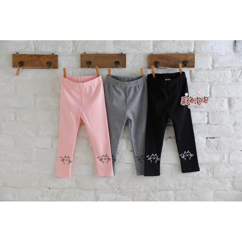 ○。° 彩色泡泡 °。○ 童裝【貨號H20407】秋冬。可愛貓咪彈性貼腿褲~3色-細節圖5