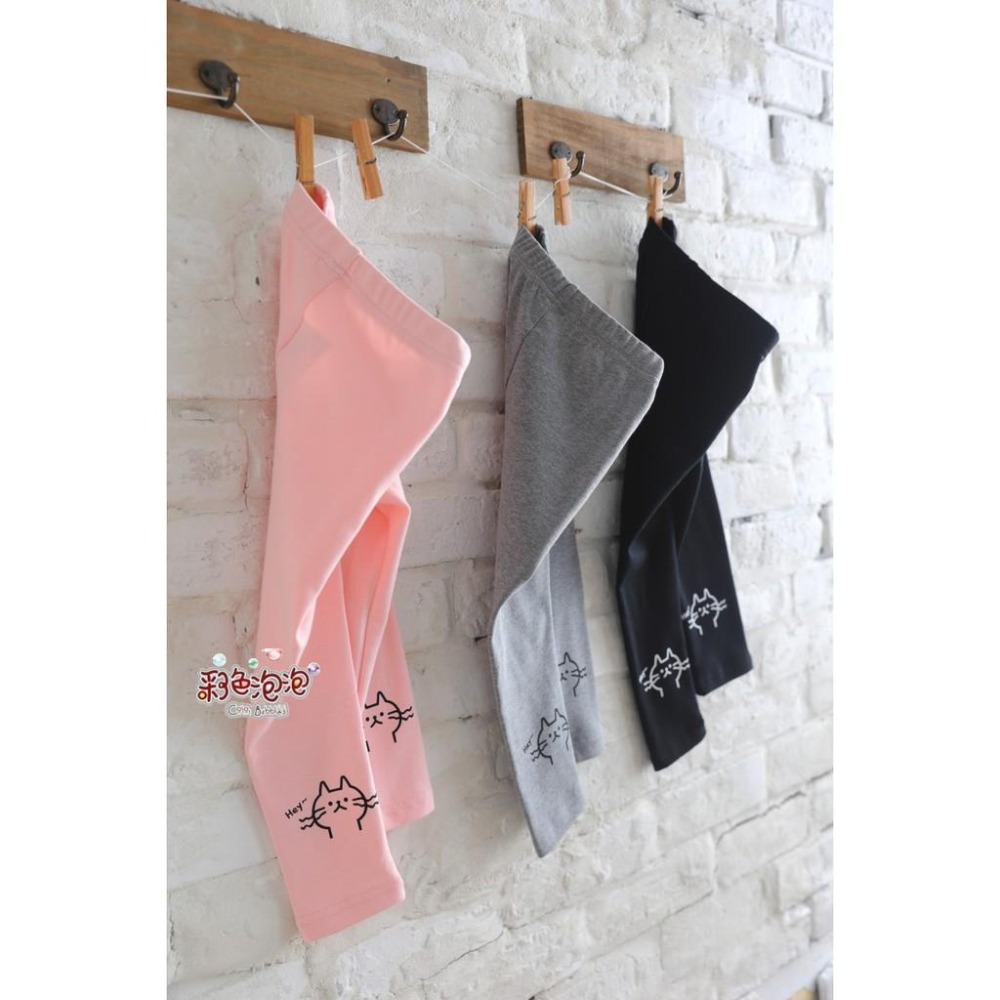 ○。° 彩色泡泡 °。○ 童裝【貨號H20407】秋冬。可愛貓咪彈性貼腿褲~3色-細節圖6