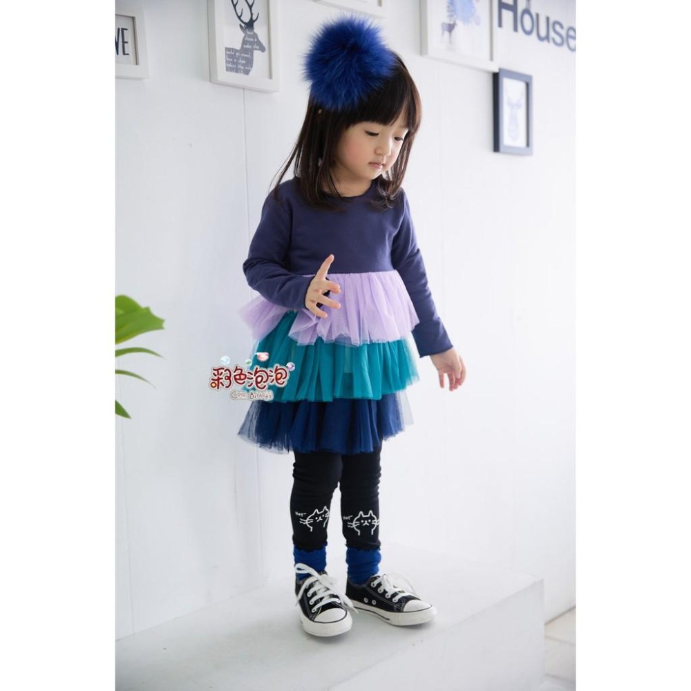 ○。° 彩色泡泡 °。○ 童裝【貨號H20407】秋冬。可愛貓咪彈性貼腿褲~3色-細節圖7