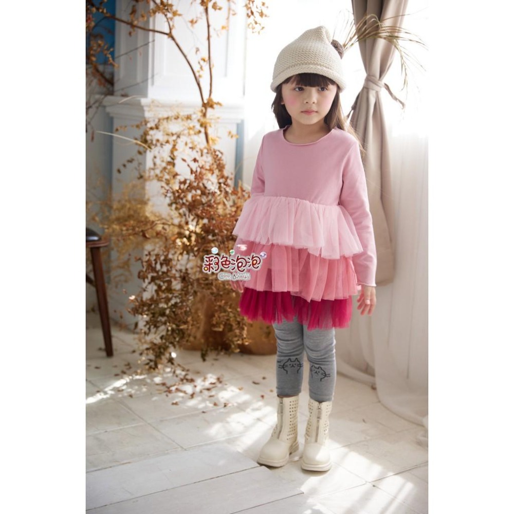 ○。° 彩色泡泡 °。○ 童裝【貨號H20407】秋冬。可愛貓咪彈性貼腿褲~3色-細節圖8