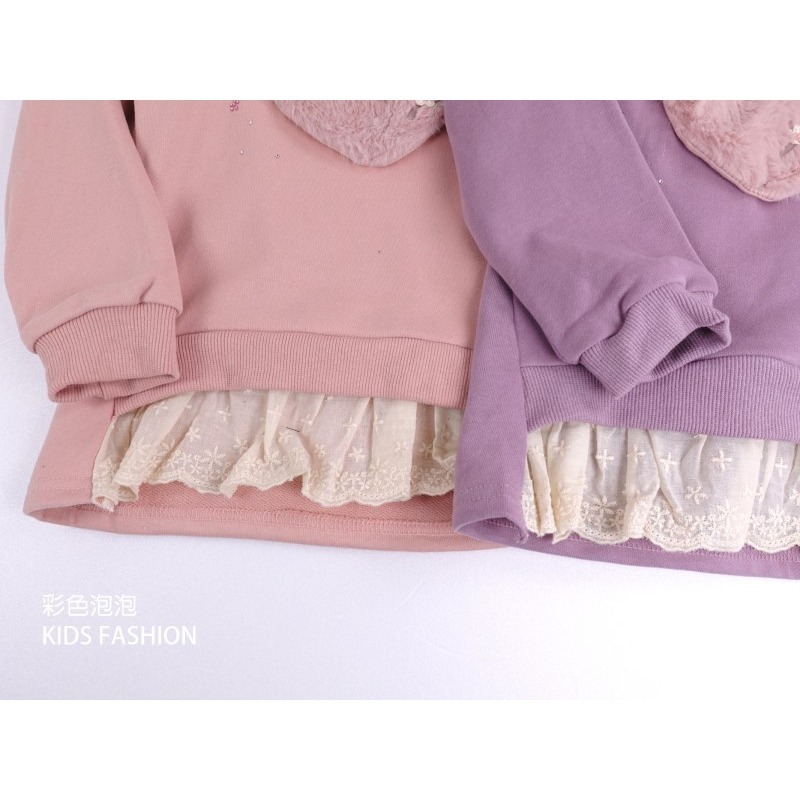 ○。° 彩色泡泡 °。○ 童裝【貨號F31442】秋冬。亮鑽絨毛愛心棉T~2色-細節圖8