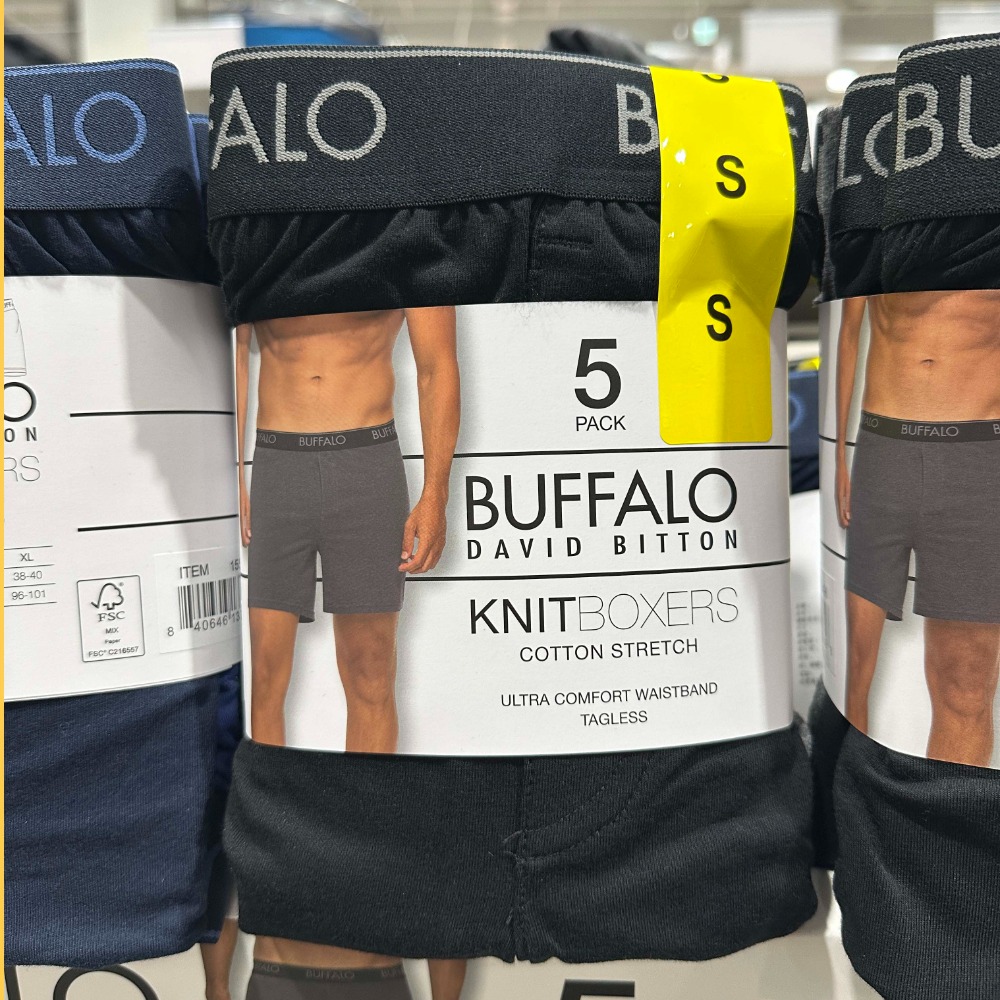 【好樂市便利購】好市多 Costco代購 BUFFALO 男針織平口內褲 彈性內褲 四角褲 男內褲 棉質內褲 1組5件入-規格圖7