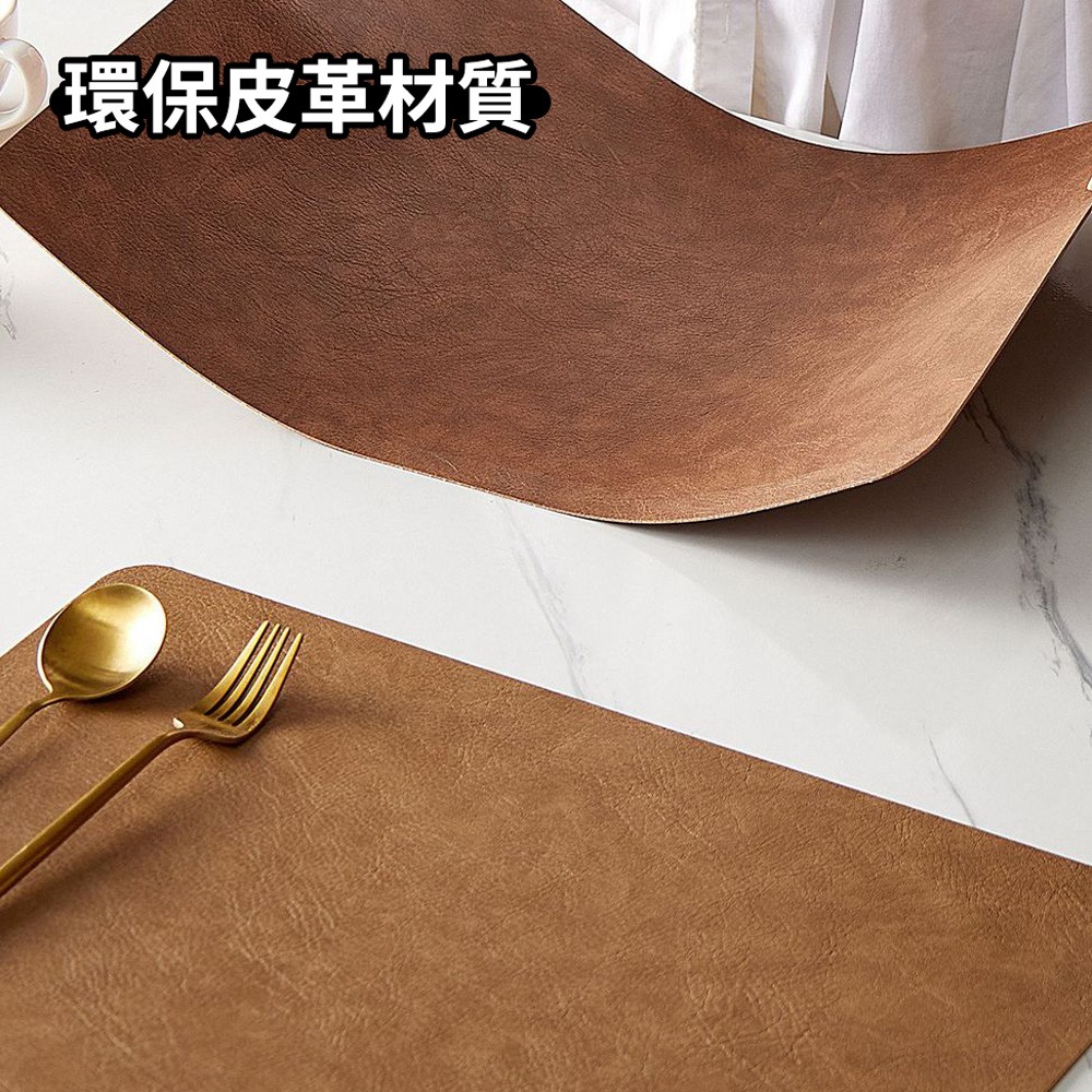 北歐風皮革餐墊 PVC耐高溫隔熱防燙桌墊 防水防滑耐用 居家咖啡桌餐桌-細節圖3