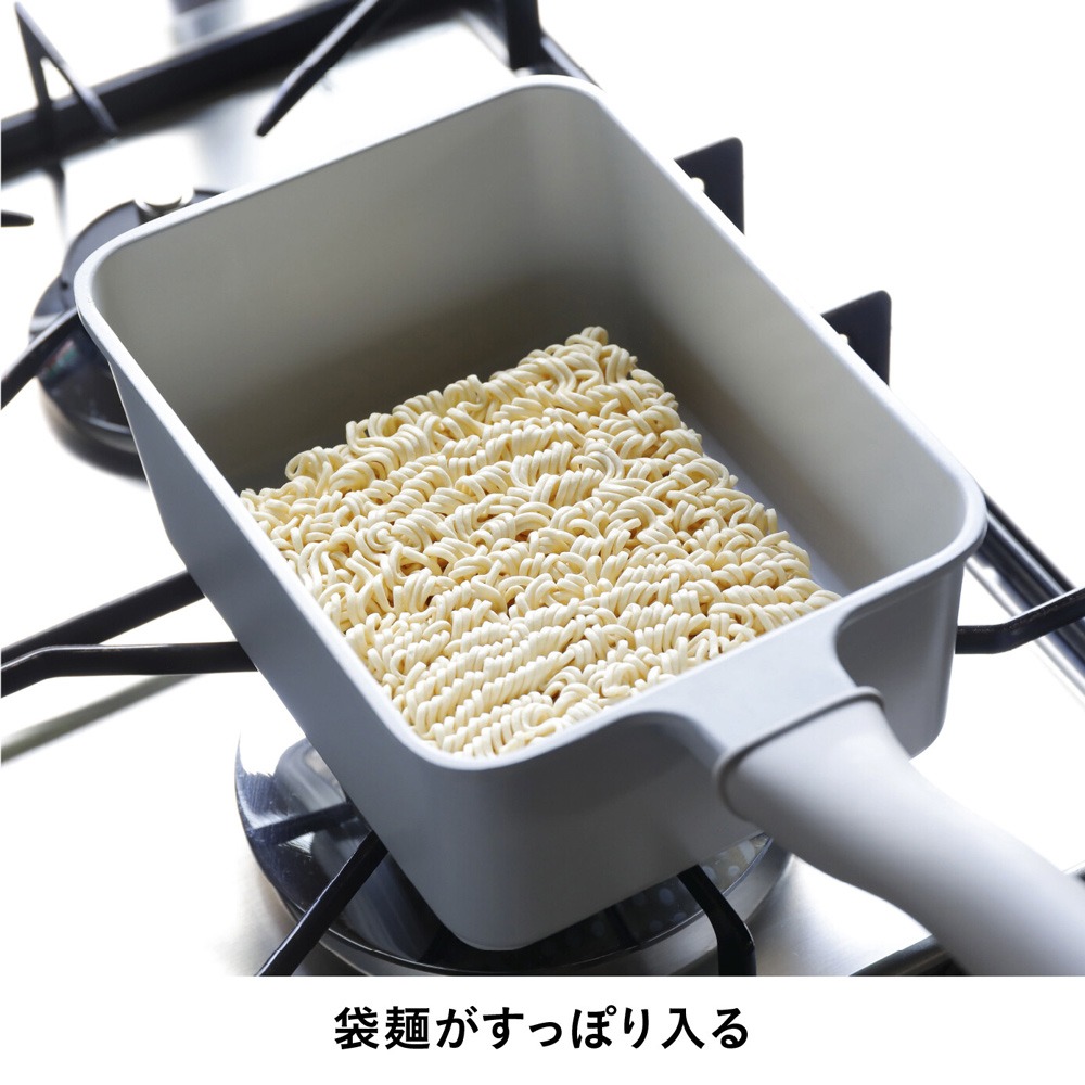 日本CBjapan深方形平底鍋 日式多功能深型方鍋 泡麵鍋 可煎煮炒炸 一人料理鍋-細節圖5