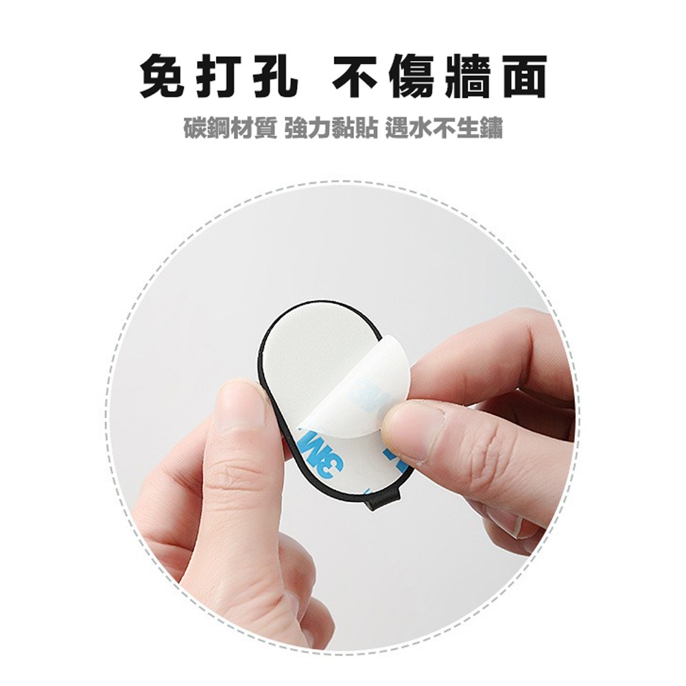鐵製壁掛鉤 免打孔附3M貼片 壁掛設計 金屬掛勾 玄關浴室廚房衣帽架-細節圖8