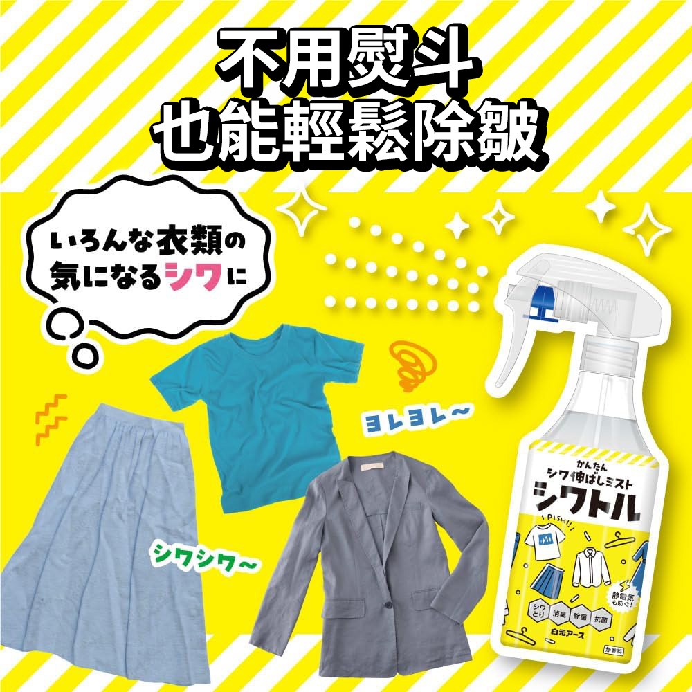 日本製 白元衣物除皺噴霧 衣服去皺免燙噴霧 消臭除菌抗靜電衣物芳香噴霧-細節圖5