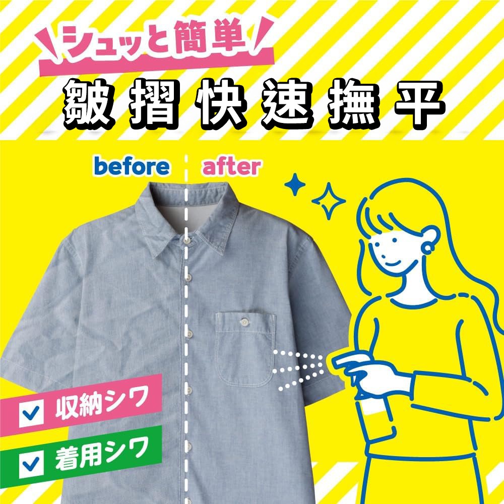 日本製 白元衣物除皺噴霧 衣服去皺免燙噴霧 消臭除菌抗靜電衣物芳香噴霧-細節圖6