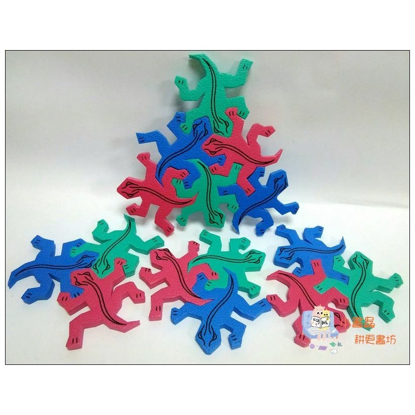 大師藝術拼圖：蜥蜴拼圖─彩色（小）(一組二盒共30隻) （探索教育教材）  獨家代理商品-細節圖5