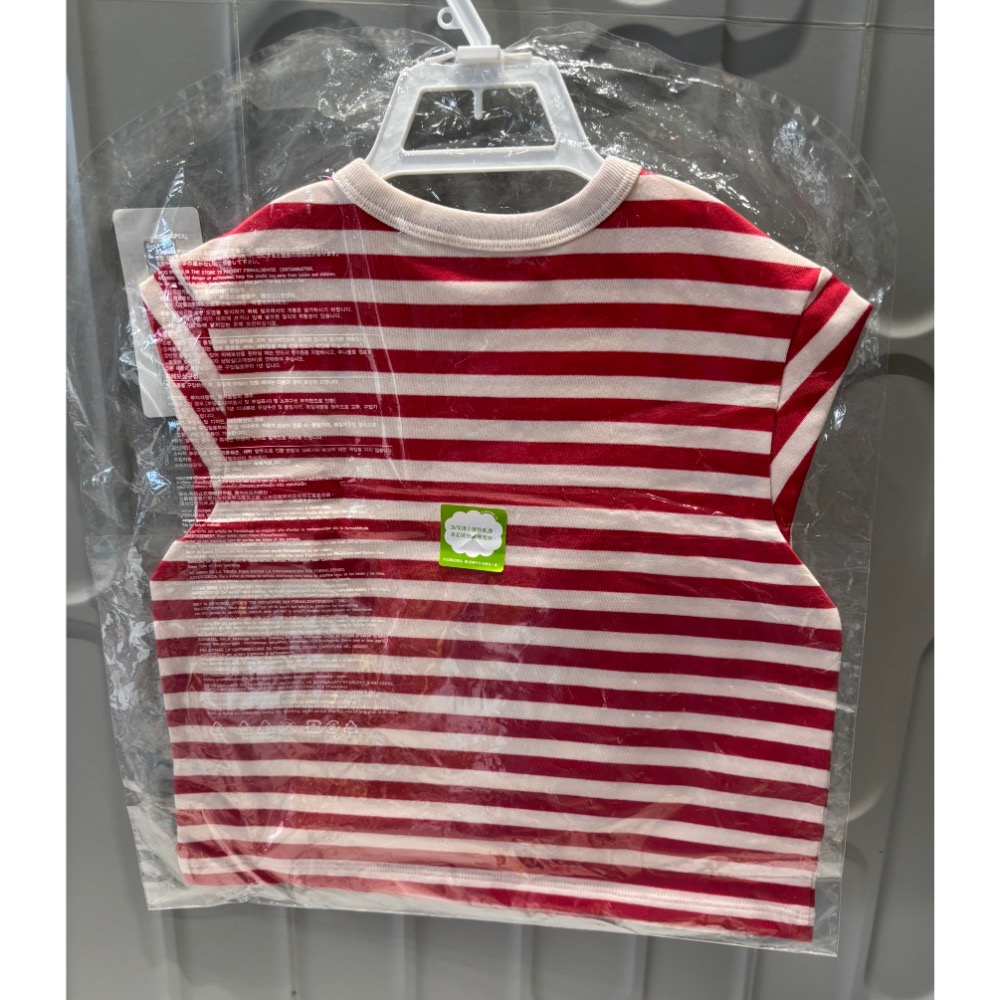 Uniqlo 2025年款式 條紋上衣 紅色-細節圖2